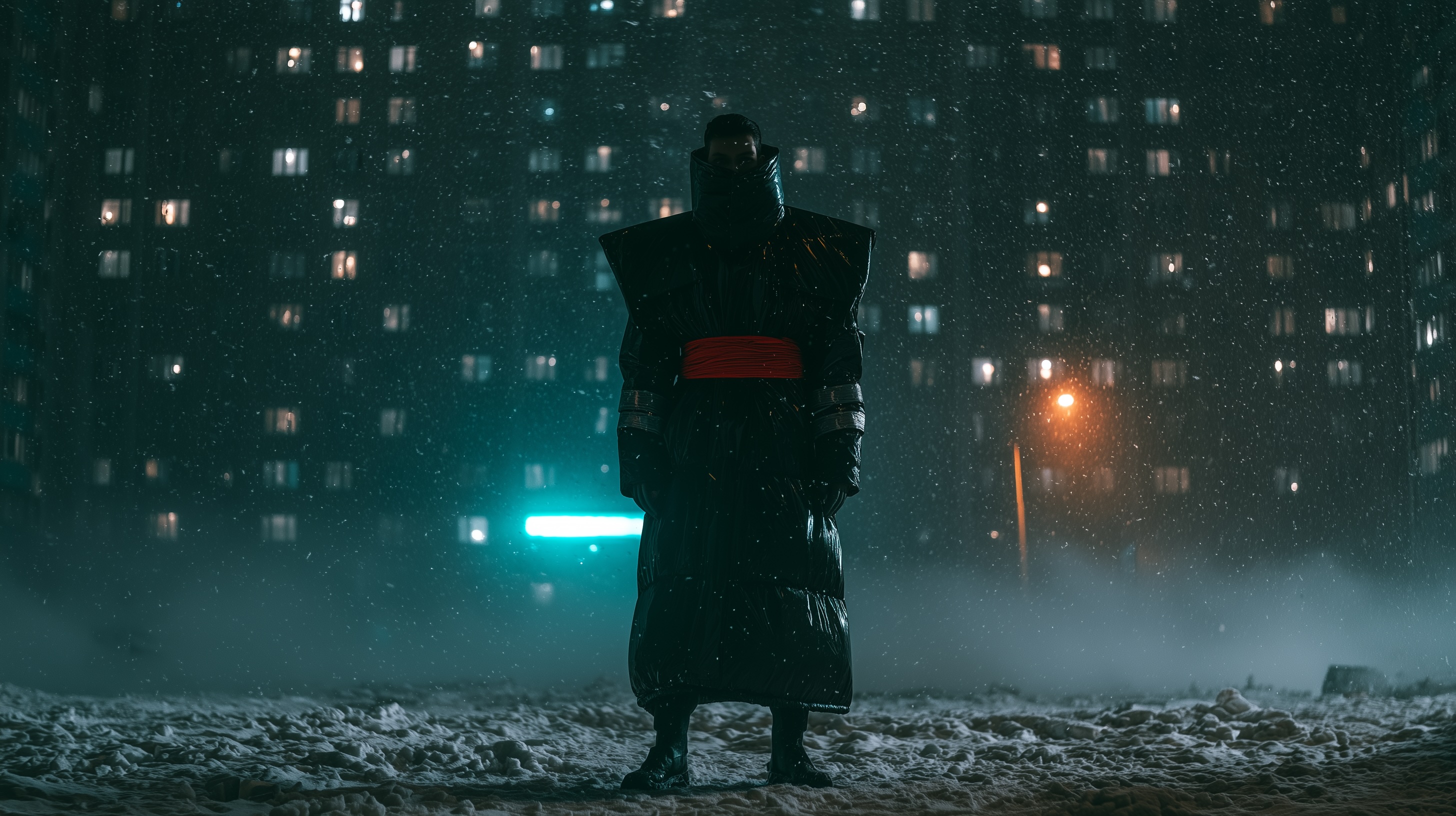 Панелька в метели под неоном